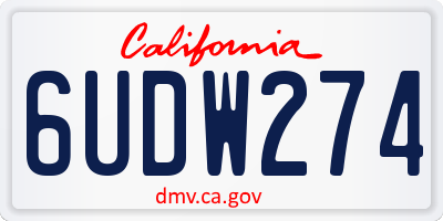 CA license plate 6UDW274