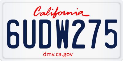 CA license plate 6UDW275