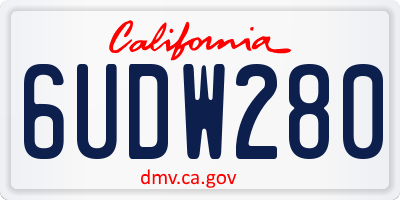 CA license plate 6UDW280