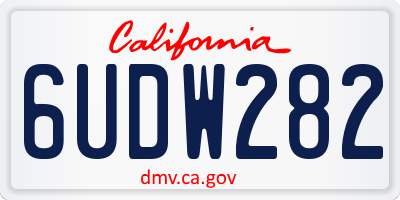 CA license plate 6UDW282