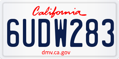 CA license plate 6UDW283
