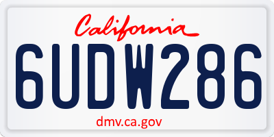CA license plate 6UDW286