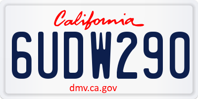 CA license plate 6UDW290