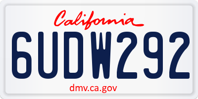 CA license plate 6UDW292