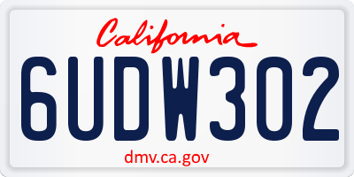 CA license plate 6UDW302