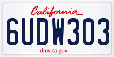 CA license plate 6UDW303