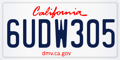 CA license plate 6UDW305