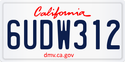 CA license plate 6UDW312