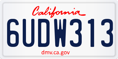 CA license plate 6UDW313