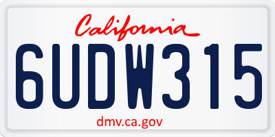 CA license plate 6UDW315
