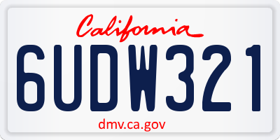 CA license plate 6UDW321