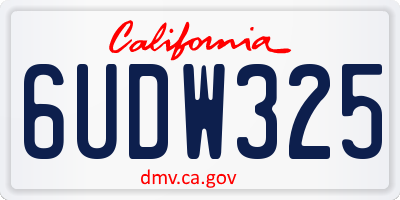 CA license plate 6UDW325