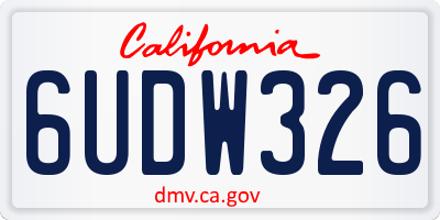 CA license plate 6UDW326