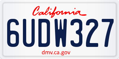 CA license plate 6UDW327