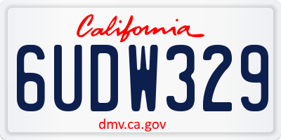 CA license plate 6UDW329