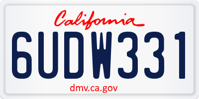 CA license plate 6UDW331