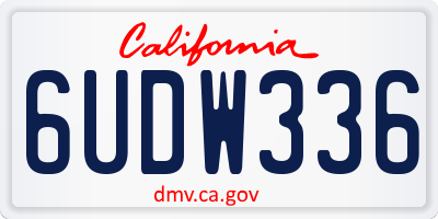 CA license plate 6UDW336