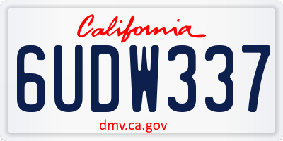 CA license plate 6UDW337