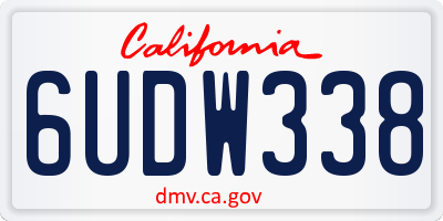 CA license plate 6UDW338