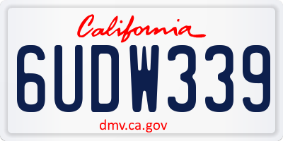 CA license plate 6UDW339