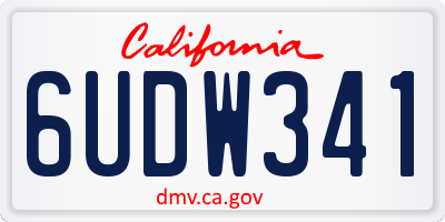 CA license plate 6UDW341