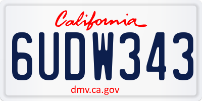 CA license plate 6UDW343