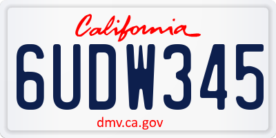 CA license plate 6UDW345
