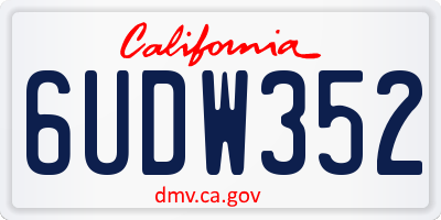 CA license plate 6UDW352