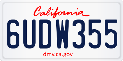 CA license plate 6UDW355