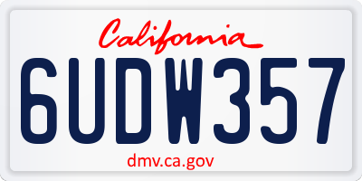 CA license plate 6UDW357