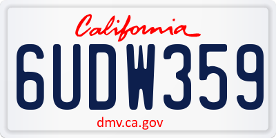 CA license plate 6UDW359