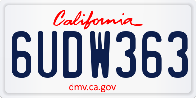 CA license plate 6UDW363