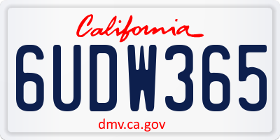 CA license plate 6UDW365
