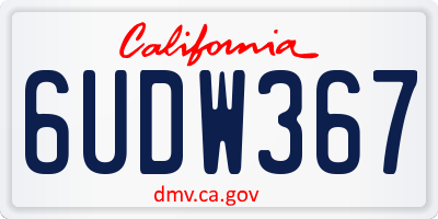 CA license plate 6UDW367