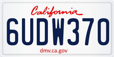 CA license plate 6UDW370
