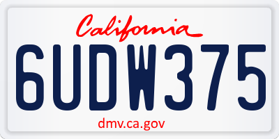 CA license plate 6UDW375
