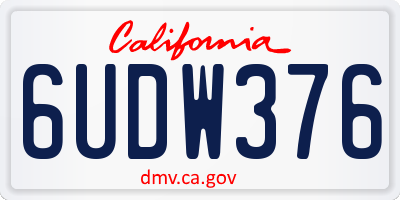 CA license plate 6UDW376