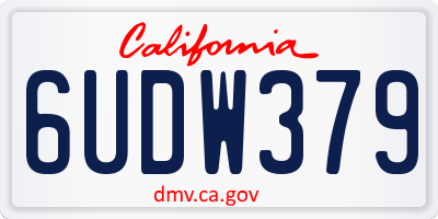 CA license plate 6UDW379
