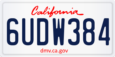 CA license plate 6UDW384