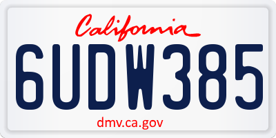 CA license plate 6UDW385
