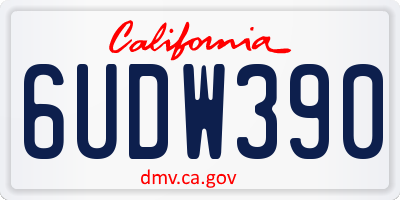 CA license plate 6UDW390