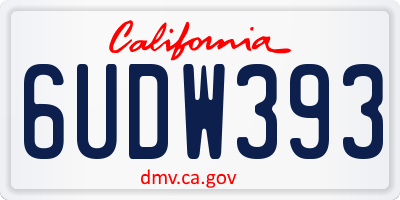 CA license plate 6UDW393