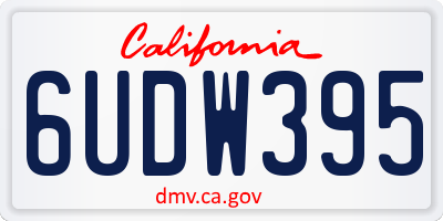 CA license plate 6UDW395