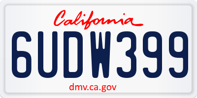 CA license plate 6UDW399