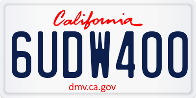 CA license plate 6UDW400
