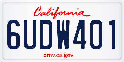 CA license plate 6UDW401