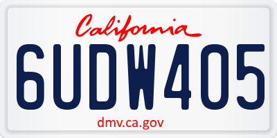 CA license plate 6UDW405
