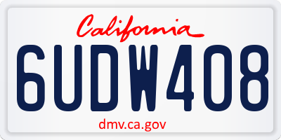 CA license plate 6UDW408