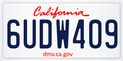 CA license plate 6UDW409