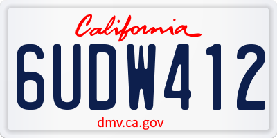 CA license plate 6UDW412